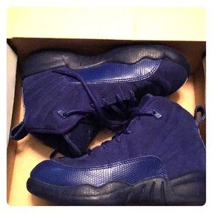 Boys Jordan 12 retro BP (deep royal blue/white)